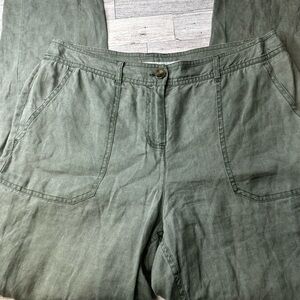 Boden Olive Green Linen Pants